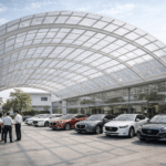 Lắp đặt mái vòm polycarbonate cho showroom ô tô – Bình Dương