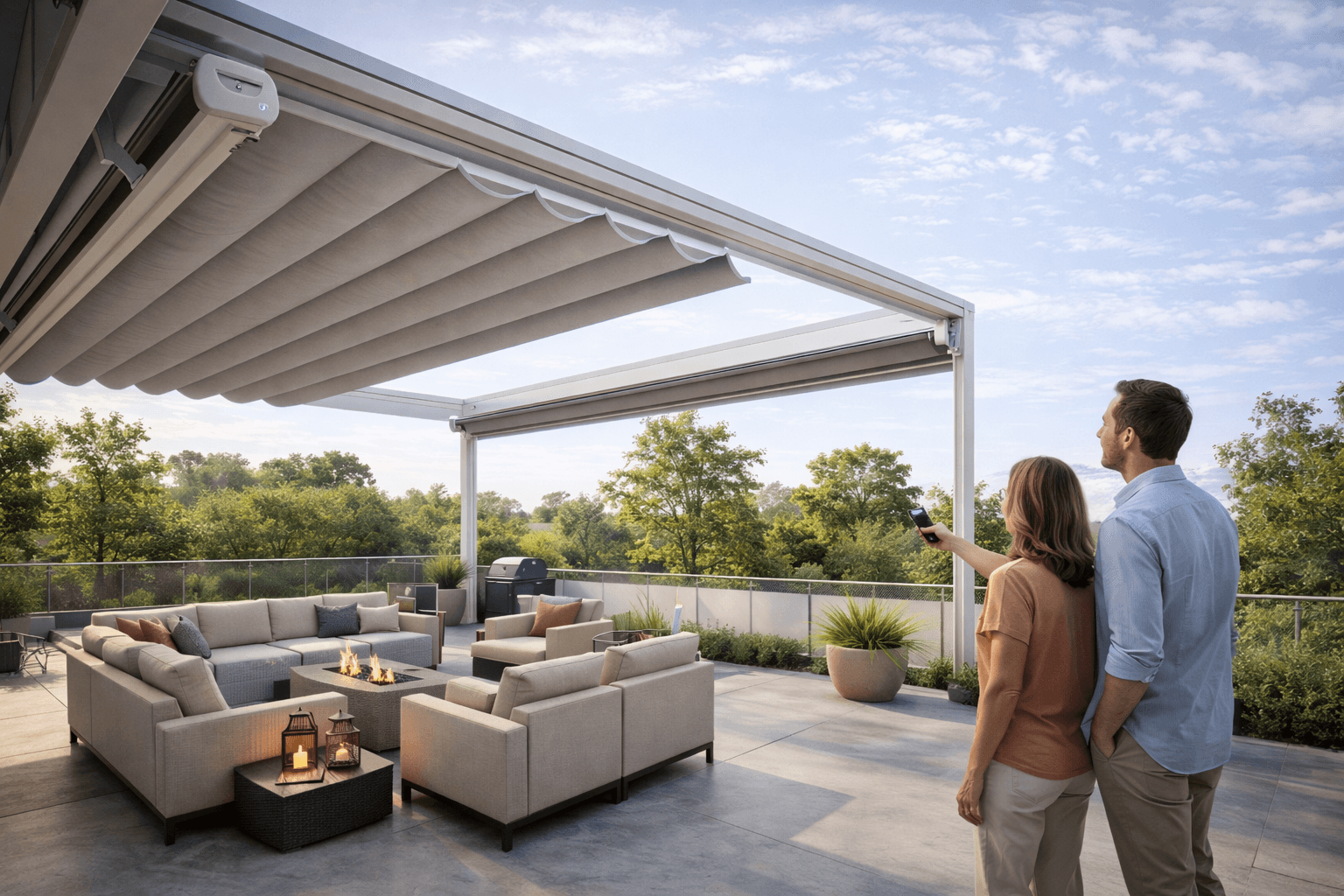 Lắp đặt mái che cố định - mái che di động