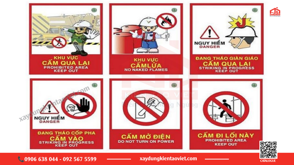 Bảng nội quy an toàn lao động và sơ đồ vị trí công trình được thiết kế chuẩn kích thước, dễ quan sát.