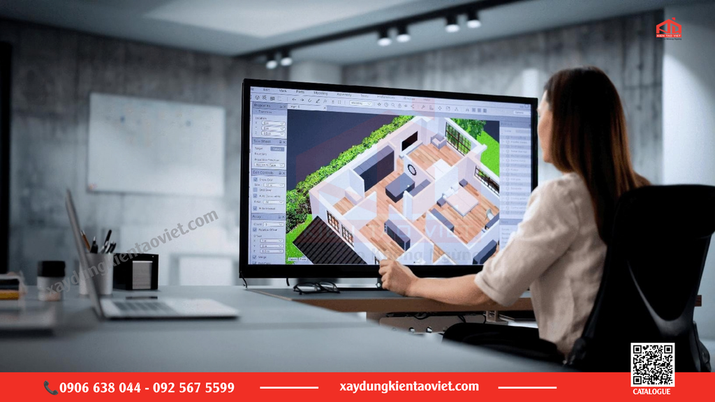 Ứng dụng bản vẽ 2D và phối cảnh 3D giúp doanh nghiệp dễ dàng hình dung công trình trước khi thi công. 